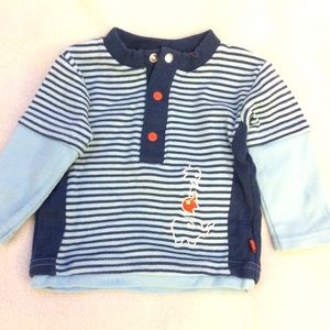 Petit Lem striped 100% cotton baby sweater 3M